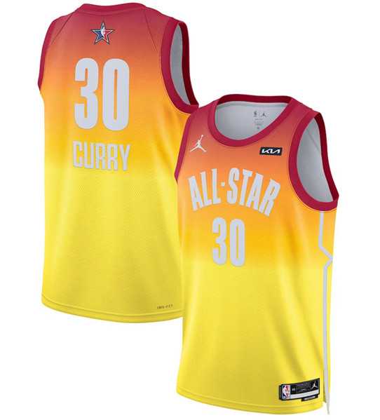 Men%27s 2023 All-Star #30 Stephen Curry Orange Game Swingman Stitched Basketball Jersey Dzhi->2023 all star->NBA Jersey